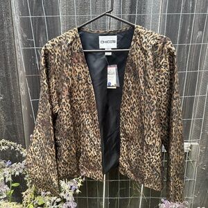 Chico’s leopard print silk jacket